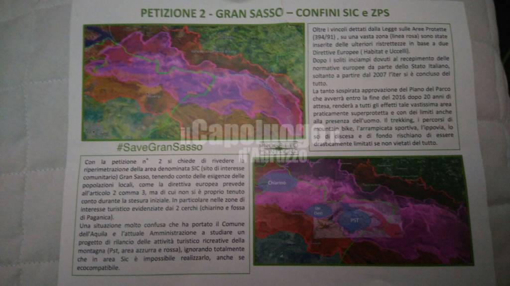 volantini petizione save gran sasso