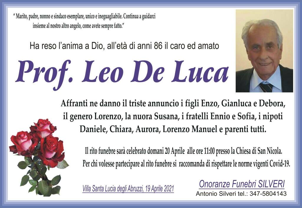 necrologio leo de luca